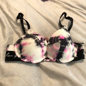 32A pink push up bra tiedye